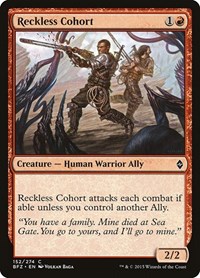 Reckless Cohort - Battle for Zendikar - NM