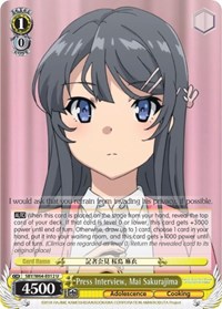Press Interview, Mai Sakurajima - Rascal Does Not Dream of Bunny Girl Senpai - NM