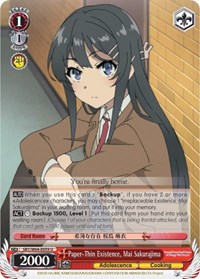 Paper-Thin Existence, Mai Sakurajima - Rascal Does Not Dream of Bunny Girl Senpai - NM