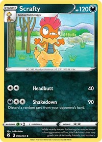 Scrafty - SWSH07: Evolving Skies - NM