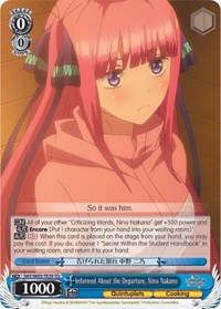 Informed About the Departure, Nino Nakano - The Quintessential Quintuplets - NM