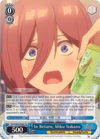In Return, Miku Nakano - The Quintessential Quintuplets - NM