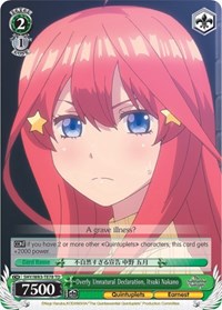 Overly Unnatural Declaration, Itsuki Nakano - The Quintessential Quintuplets - NM