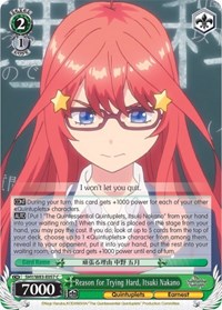 Reason for Trying Hard, Itsuki Nakano - The Quintessential Quintuplets - NM