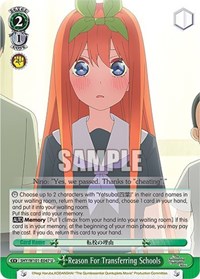 Reason For Transferring Schools - The Quintessential Quintuplets Movie - NM