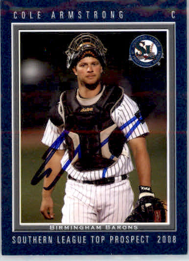 Cole Armstrong - 2008 Grandstand Southern League Top Prospects - #NNO - AUTO
