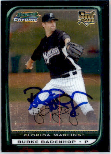 Burke Badenhop - 2008 Bowman Chrome Draft Picks & Prospects - #BDP4 - RC AUTO
