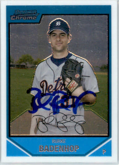 Burke Badenhop - 2007 Bowman Chrome - #BC118 - AUTO Prospects Baseball
