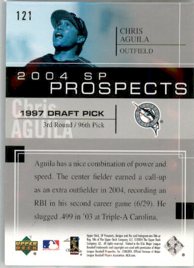Chris Aguila - 2004 SP Prospects - #121 - RC,AUTO Baseball - Image 2