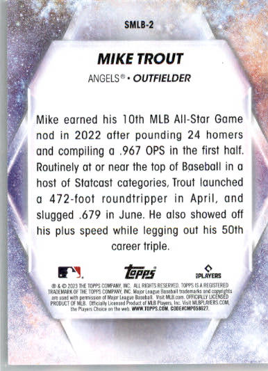 Mike Trout - 2023 Topps - #SMLB-2 - Stars of MLB Baseball - Image 2