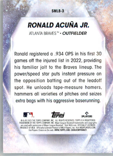 Ronald Acuña Jr. - 2023 Topps - #SMLB-3 - Stars of MLB Baseball - Image 2