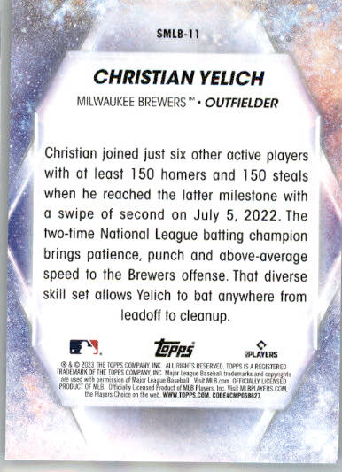 Christian Yelich - 2023 Topps - #SMLB-11 - Stars of MLB Baseball - Image 2