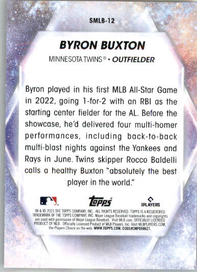 Byron Buxton - 2023 Topps - #SMLB-12 - Stars of MLB Baseball - Image 2