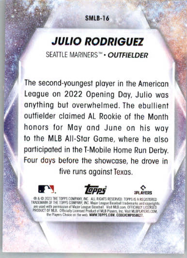 Julio Rodriguez - 2023 Topps - #SMLB-16 - Stars of MLB Baseball - Image 2