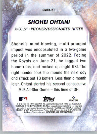 Shohei Ohtani - 2023 Topps - #SMLB-21 - Stars of MLB Baseball - Image 2