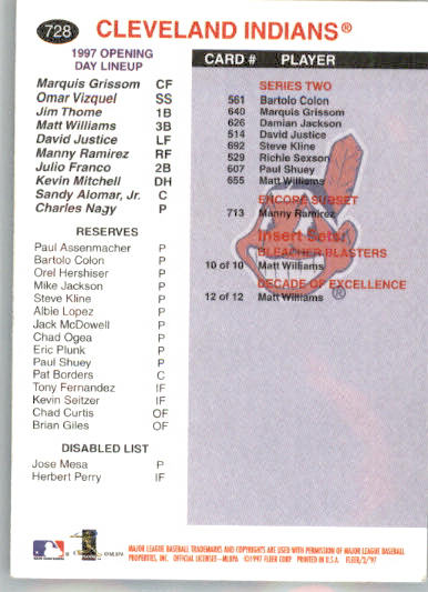 Manny Ramirez - 1997 Fleer - #728 - Baseball - Image 2