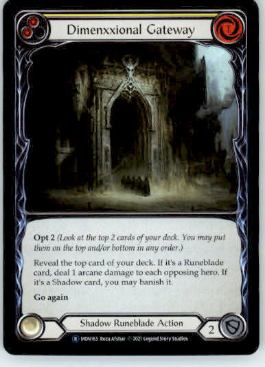 Dimenxxional Gateway (Yellow) - Monarch - MON163 - Rainbow Foil Unl NM