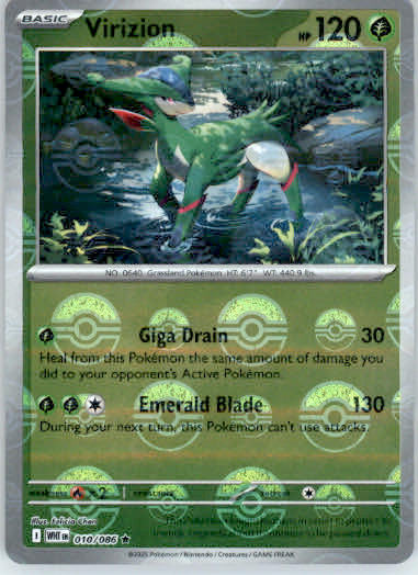 Virizion - Poke Ball Pattern - SV: White Flare - 010/086 - Holo NM