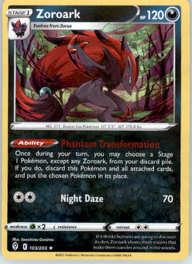 Zoroark - SWSH07: Evolving Skies - 103/203 - Holo LP