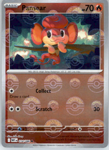 Pansear - Poke Ball Pattern - SV: White Flare - 014/086 - Holo NM
