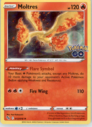 Moltres - Pokemon GO - 012/078 - Holo LP