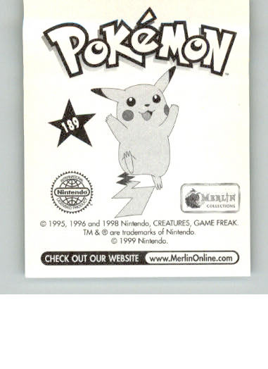 Ivysaur - 1999 Merlin Pokemon Stickers - #189 - Image 2