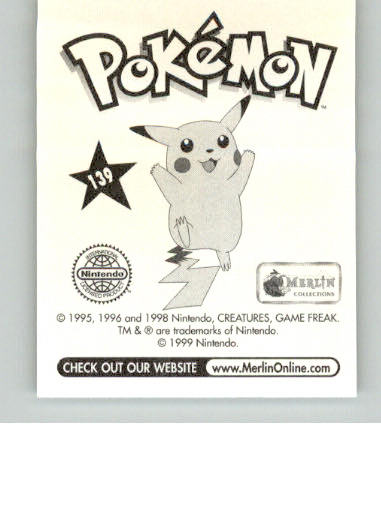 Aerodactyl - 1999 Merlin Pokemon Stickers - #142 - Image 2