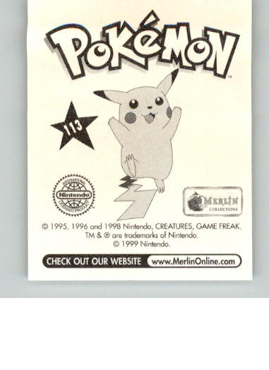 Chansey - 1999 Merlin Pokemon Stickers - #113 - Image 2
