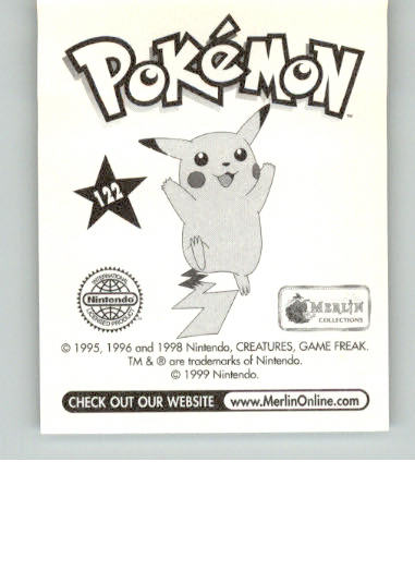 Mr. Mime - 1999 Merlin Pokemon Stickers - #122 - Image 2