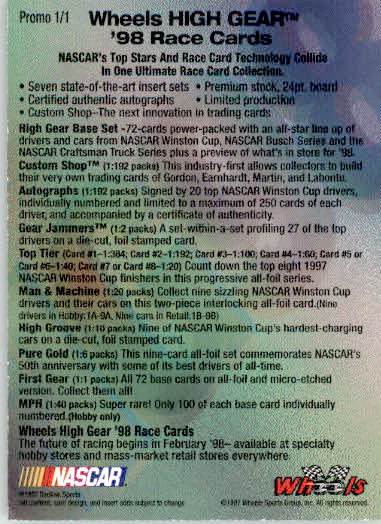 Bobby Labonte - 1998 Wheels High Gear - #7 - Racing - Image 2