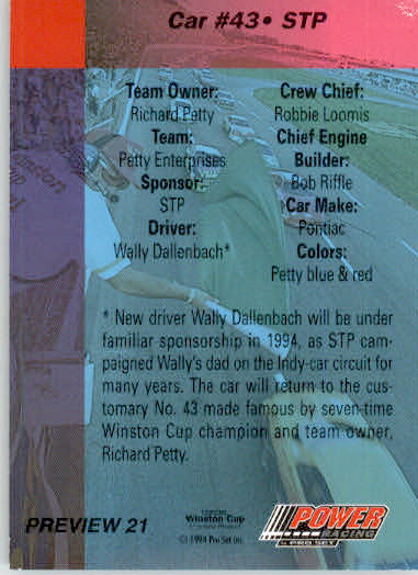Wally Dallenbach's Car - 1994 Power Preview - #21 - Racing - Image 2