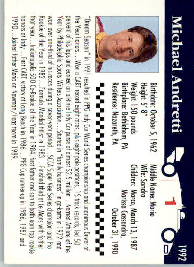 Michael Andretti - 1992 Kmart - #1 - Racing - Image 2