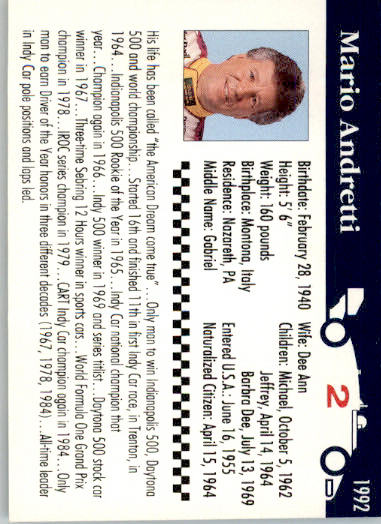Mario Andretti - 1992 Kmart - #2 - Racing - Image 2