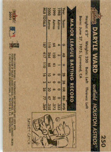 Daryle Ward - 2001 Fleer Tradition - #250 - Baseball - Image 2