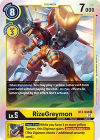 RizeGreymon - BT2-038 (Resurgence Booster Reprint) - Resurgence Booster - Foil NM