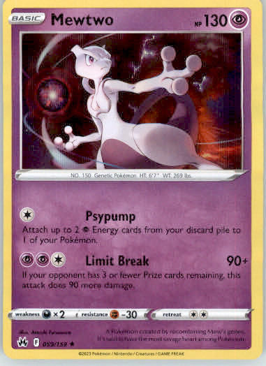 Mewtwo - Crown Zenith - 059/159 - Holo LP