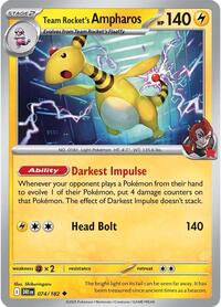 Team Rocket's Ampharos - SV10: Destined Rivals - NM