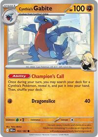 Cynthia's Gabite - SV10: Destined Rivals - NM