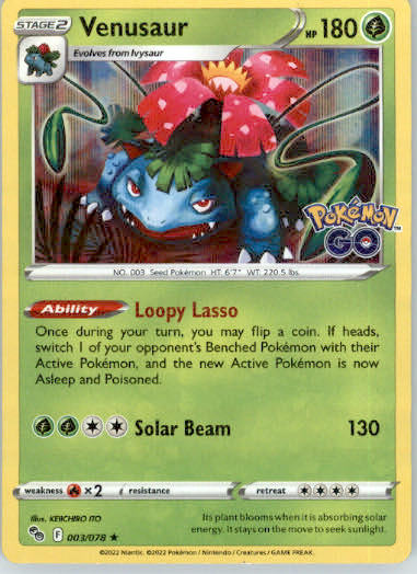 Venusaur - Pokemon GO - 003/078 - Holo NM