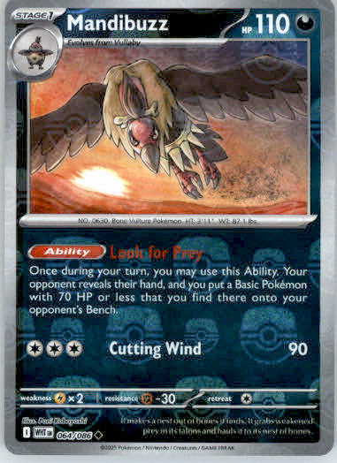 Mandibuzz - Poke Ball Pattern - SV: White Flare - 064/086 - Holo NM