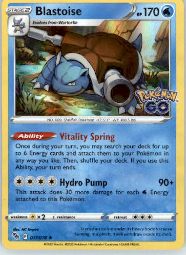 Blastoise - Pokemon GO - 017/078 - Holo NM