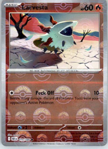 Larvesta - Poke Ball Pattern - SV: Black Bolt - 015/086 - Holo NM