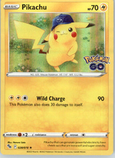 Pikachu (28) - Pokemon GO - 028/078 - Holo NM