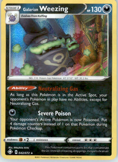 Galarian Weezing - Shining Fates - 042/072 - Holo NM