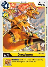 Growlmon - Great Legend - NM
