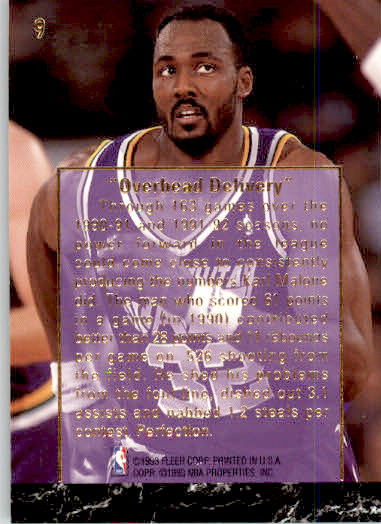 Karl Malone - 1993-94 Ultra - #9 - Karl Malone Career Highlights Basketball - Image 2