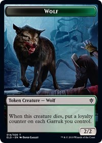 Wolf Token - Throne of Eldraine - NM