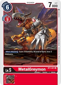 MetalGreymon - BT1-021 - Release Special Booster 1.0 - NM